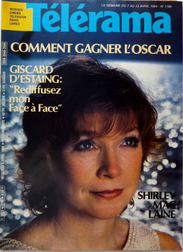 RADIO CINEMA TELEVISION/TELERAMA magazine side cover Issue 1786 4 April 1984