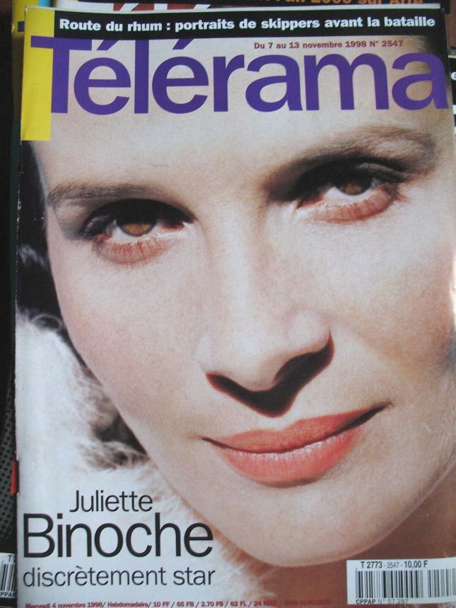 RADIO CINEMA TELEVISION/TELERAMA magazine side cover Issue 2547 4 November 1998