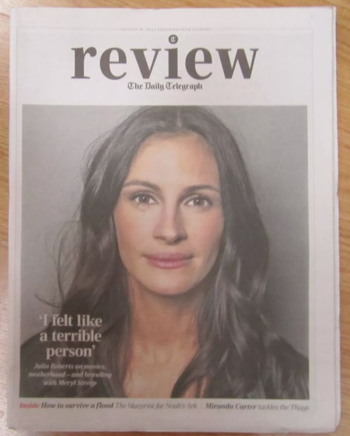 DAILY TELEGRAPH REVIEW magazine side cover 18 January 2014