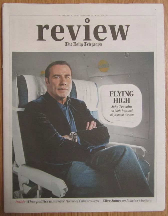 DAILY TELEGRAPH REVIEW magazine side cover 8 February 2014