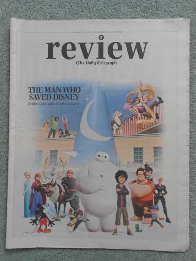 DAILY TELEGRAPH REVIEW magazine side cover 10 January 2015