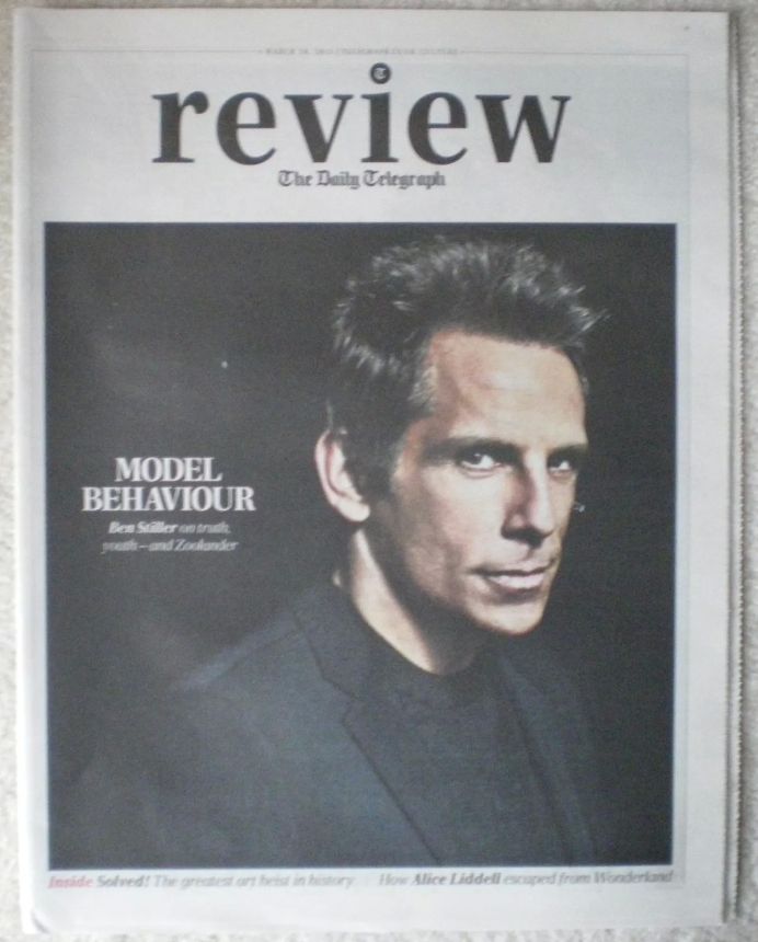 DAILY TELEGRAPH REVIEW magazine side cover 28 March 2015