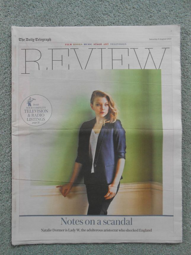 DAILY TELEGRAPH REVIEW magazine side cover 8 August 2015