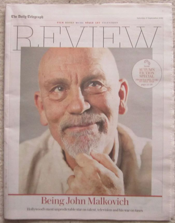 DAILY TELEGRAPH REVIEW magazine side cover 17 September 2016