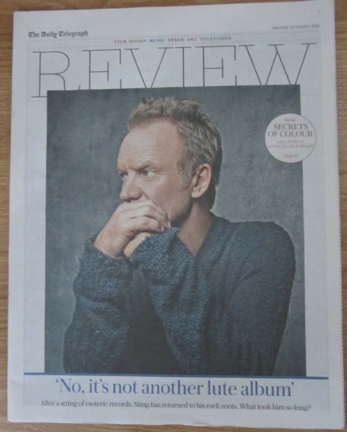 DAILY TELEGRAPH REVIEW magazine side cover 22 October 2016