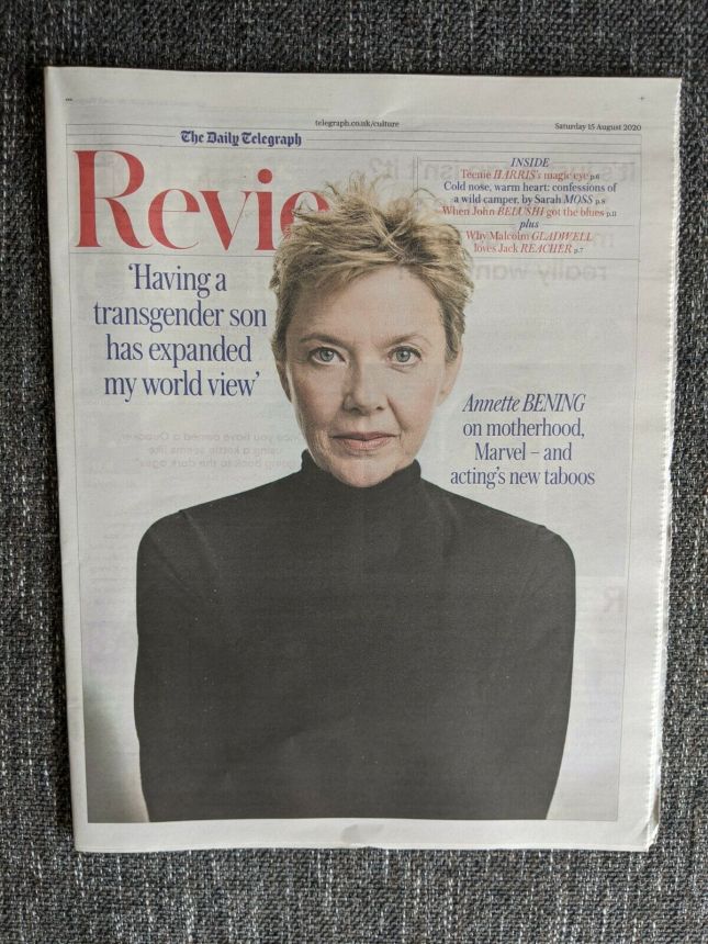 DAILY TELEGRAPH REVIEW magazine side cover 15 August 2020