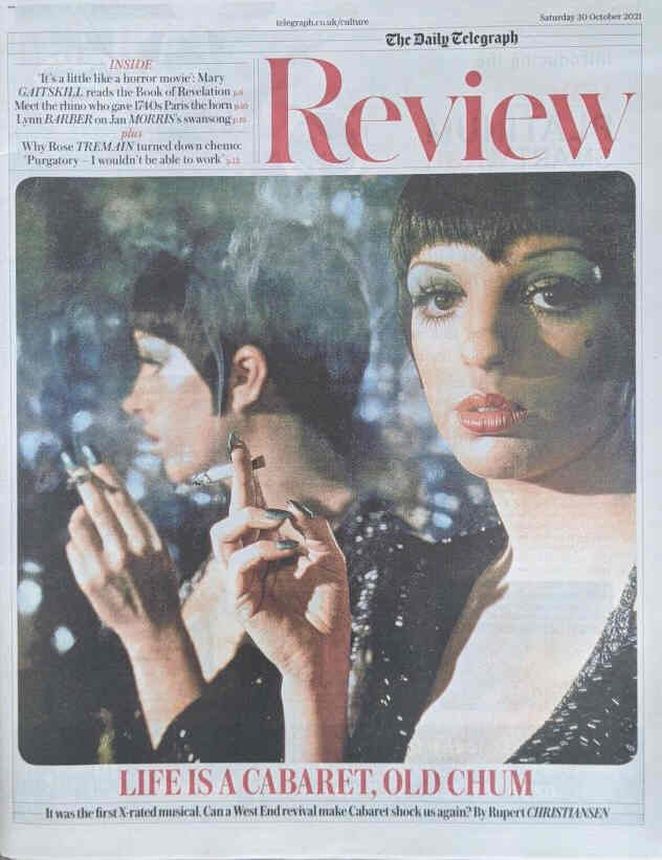 DAILY TELEGRAPH REVIEW magazine side cover 30 October 2021