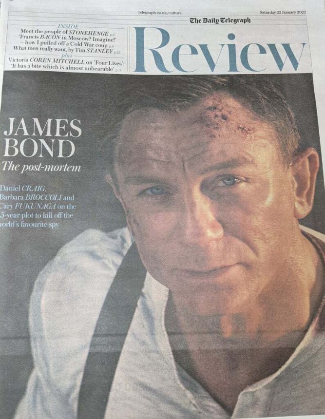 TELEGRAPH REVIEW magazine side cover 22 January 2022