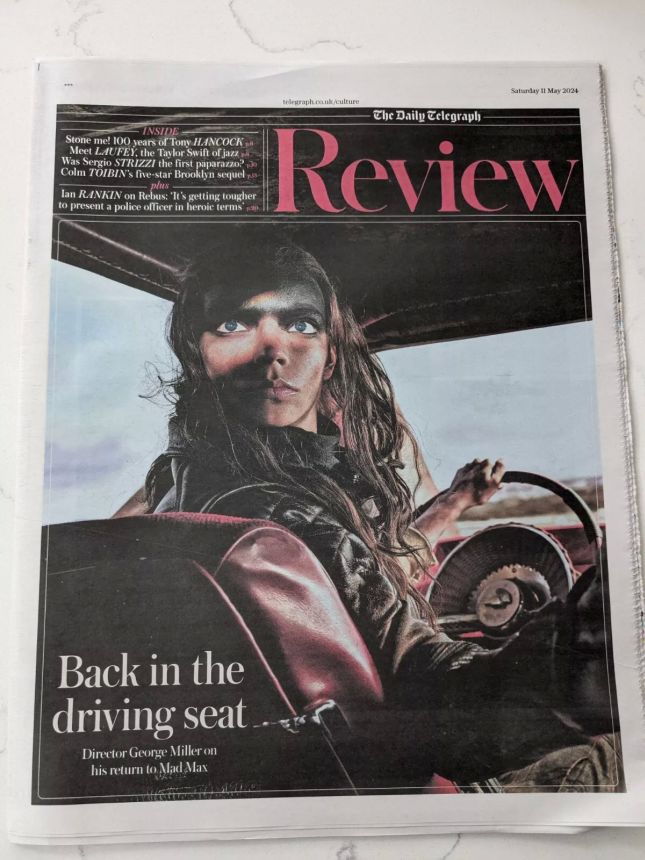 TELEGRAPH REVIEW magazine side cover 11 May 2024