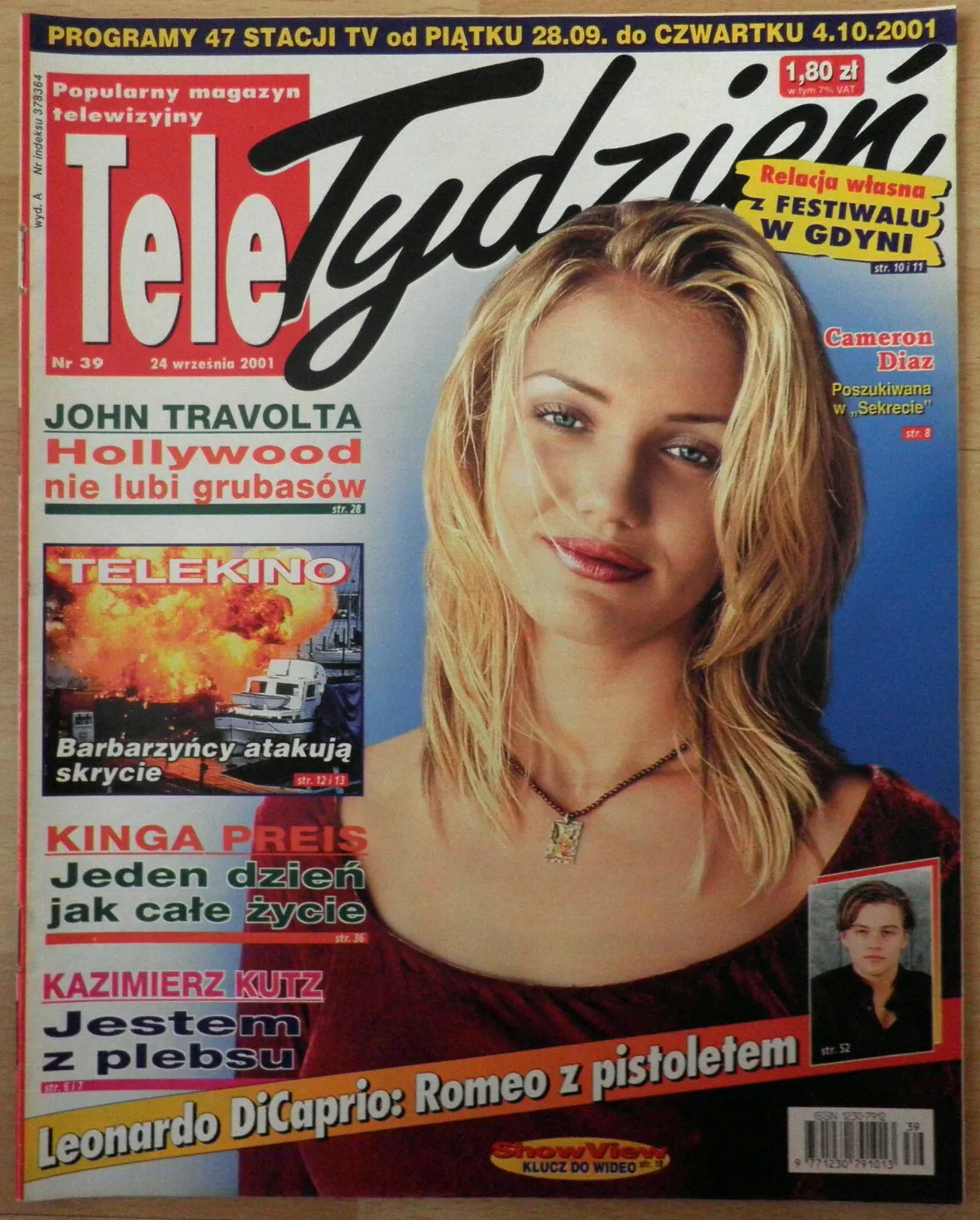 TELE TYDZIEN magazine side cover Issue 39 24 September 2001