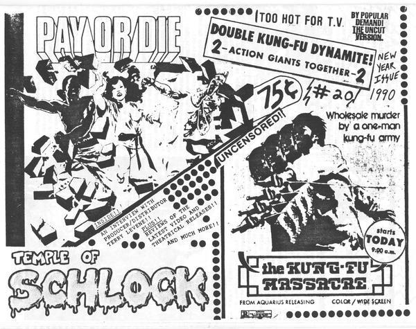 TEMPLE OF SCHLOCK magazine side cover Issue 20 January 1990