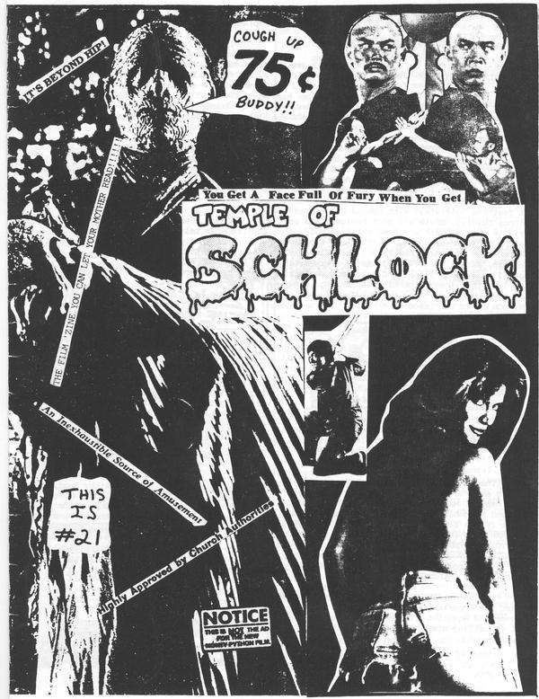 TEMPLE OF SCHLOCK magazine side cover Issue 21 March/April 1990