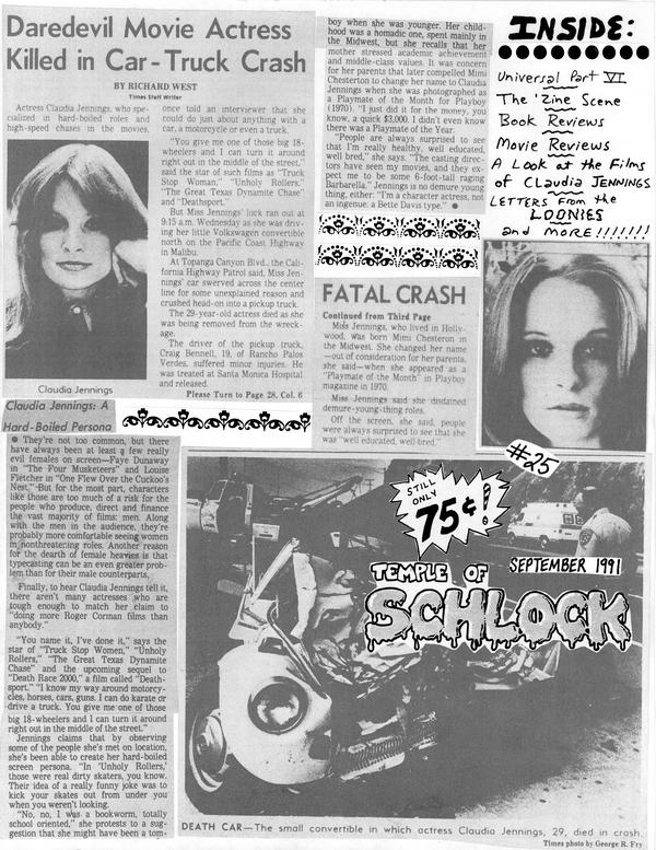 TEMPLE OF SCHLOCK magazine side cover Issue 25 September 1991