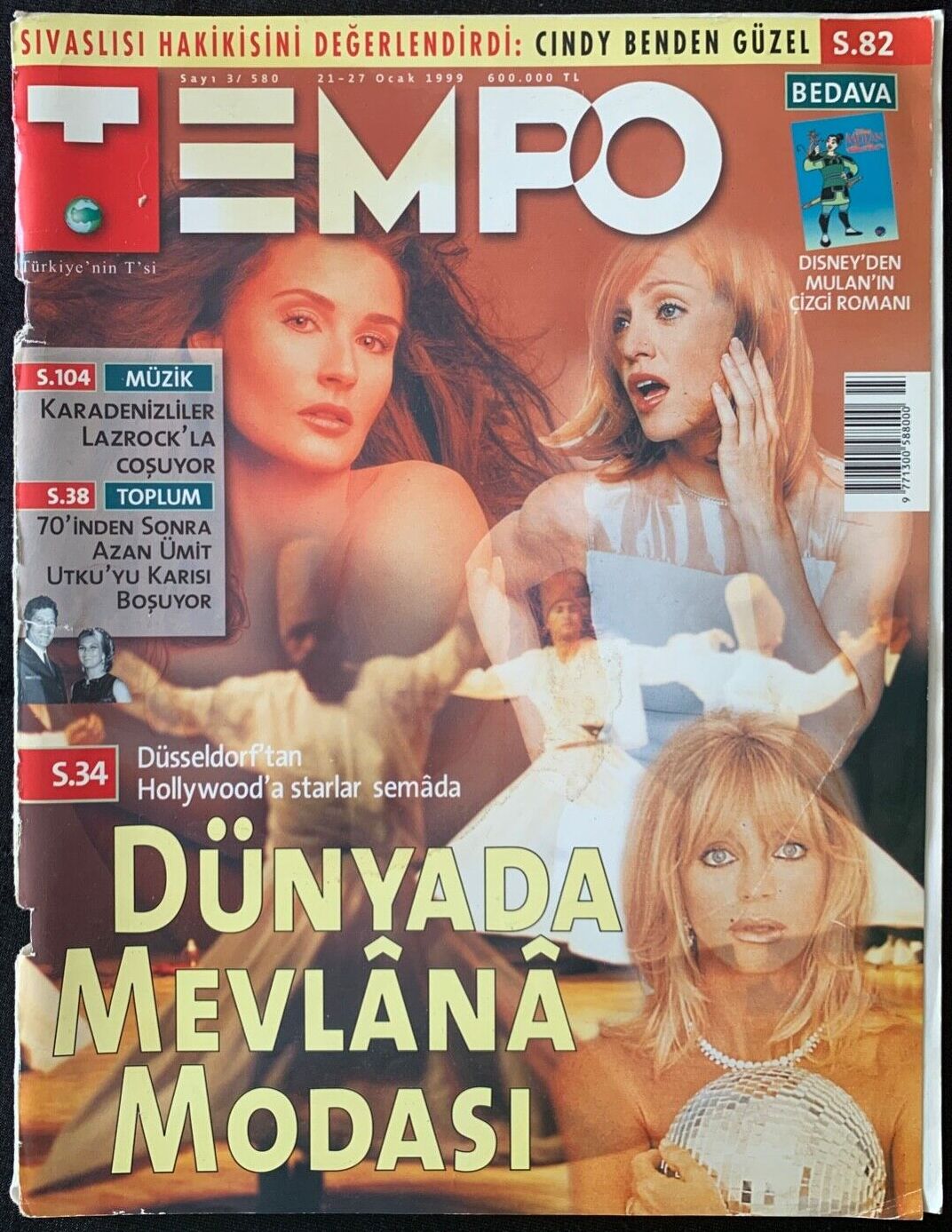 TEMPO TURKEY magazine side cover 21 January 1999