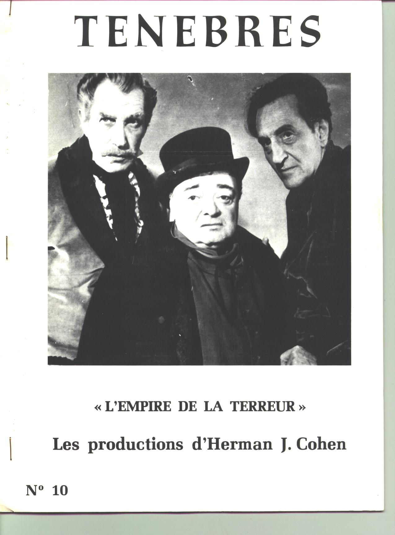 TENEBRES magazine side cover Issue 10  1983
