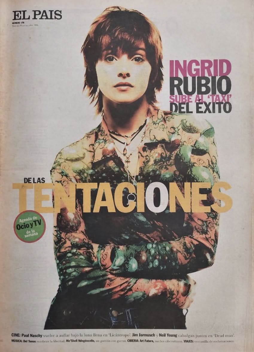 EL PAIS DE LAS TENTACIONES magazine side cover Issue 156  October 1996