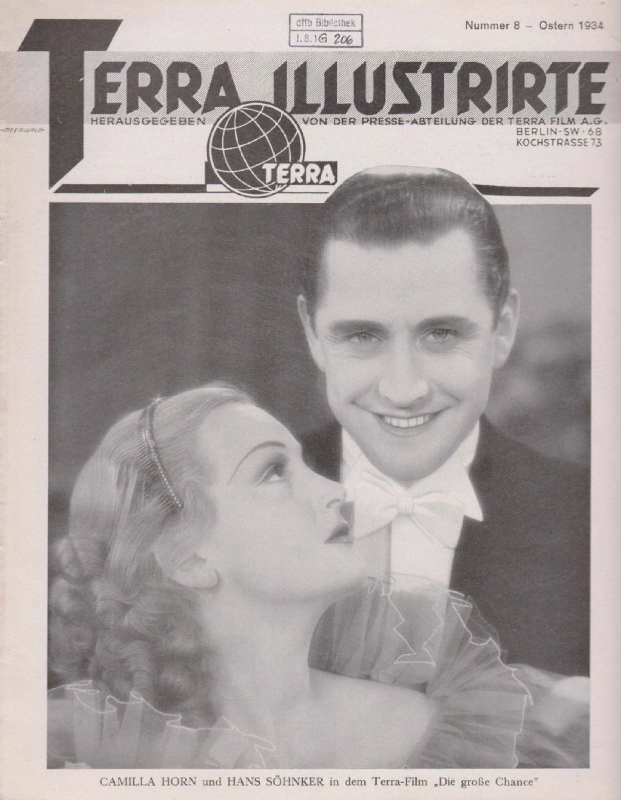 TERRA ILLUSTRIERTE magazine side cover Issue 8  April 1934