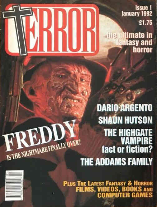 TERROR magazine side cover Issue 1  January 1992