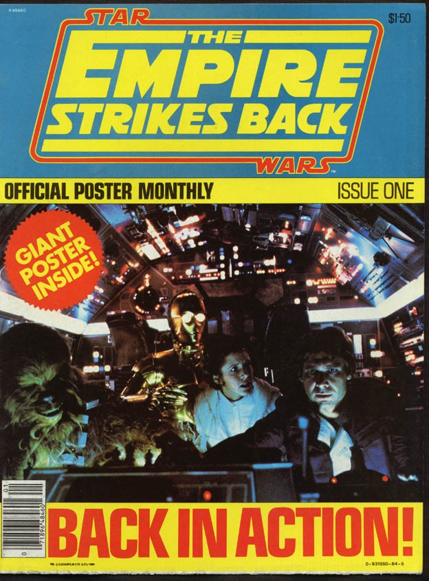 EMPIRE STRIKES BACK OFFICIAL POSTER MONTHLY magazine side cover Issue 1 May 1980