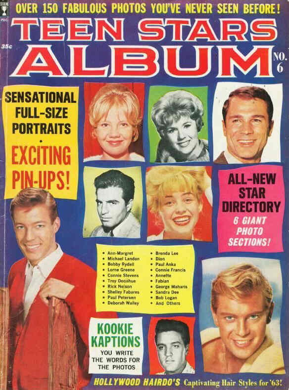 TEEN STARS ALBUM magazine side cover Issue 6  1962