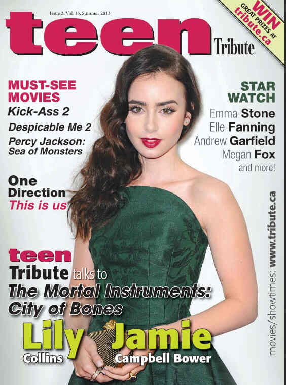 TEEN TRIBUTE magazine side cover Summer 2013