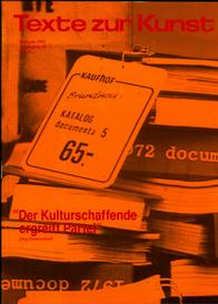 TEXTE ZUR KUNST magazine side cover Issue 02 March 1991
