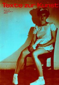 TEXTE ZUR KUNST magazine side cover Issue 04 September 1991