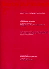 TEXTE ZUR KUNST magazine side cover Issue 11 September 1993