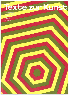 TEXTE ZUR KUNST magazine side cover Issue 16 November 1994