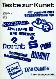 TEXTE ZUR KUNST magazine side cover Issue 23 August 1996