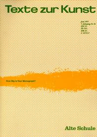 TEXTE ZUR KUNST magazine side cover Issue 26 June 1997
