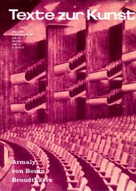 TEXTE ZUR KUNST magazine side cover Issue 29 March 1998