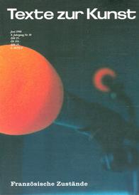 TEXTE ZUR KUNST magazine side cover Issue 30 June 1998