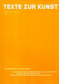 TEXTE ZUR KUNST magazine side cover Issue 31 September 1998