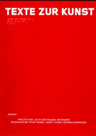 TEXTE ZUR KUNST magazine side cover Issue 32 December 1998