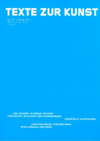 TEXTE ZUR KUNST magazine side cover Issue 34 June 1999