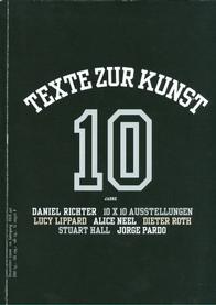 TEXTE ZUR KUNST magazine side cover Issue 40 December 2000