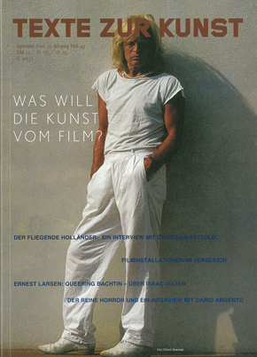 TEXTE ZUR KUNST magazine side cover Issue 43 September 2001