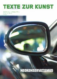 TEXTE ZUR KUNST magazine side cover Issue 55 September 2004