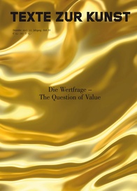 TEXTE ZUR KUNST magazine side cover Issue 88 December 2012