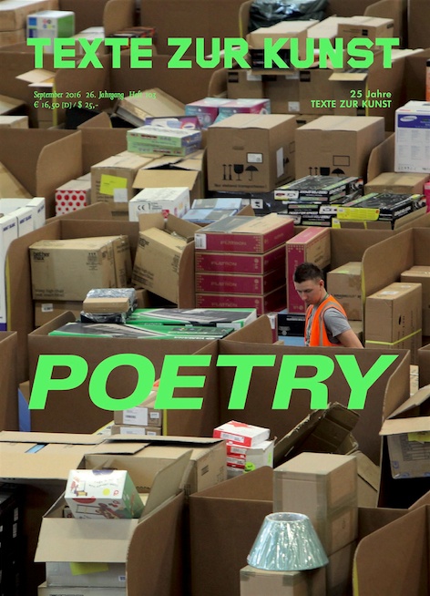 TEXTE ZUR KUNST magazine side cover Issue 103 September 2016