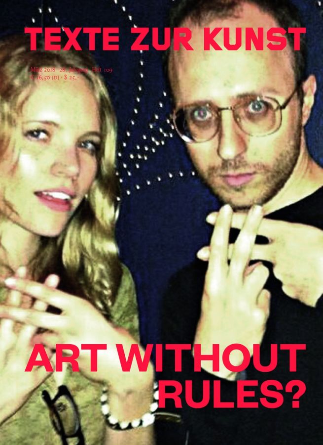 TEXTE ZUR KUNST magazine side cover Issue 109  March 2018