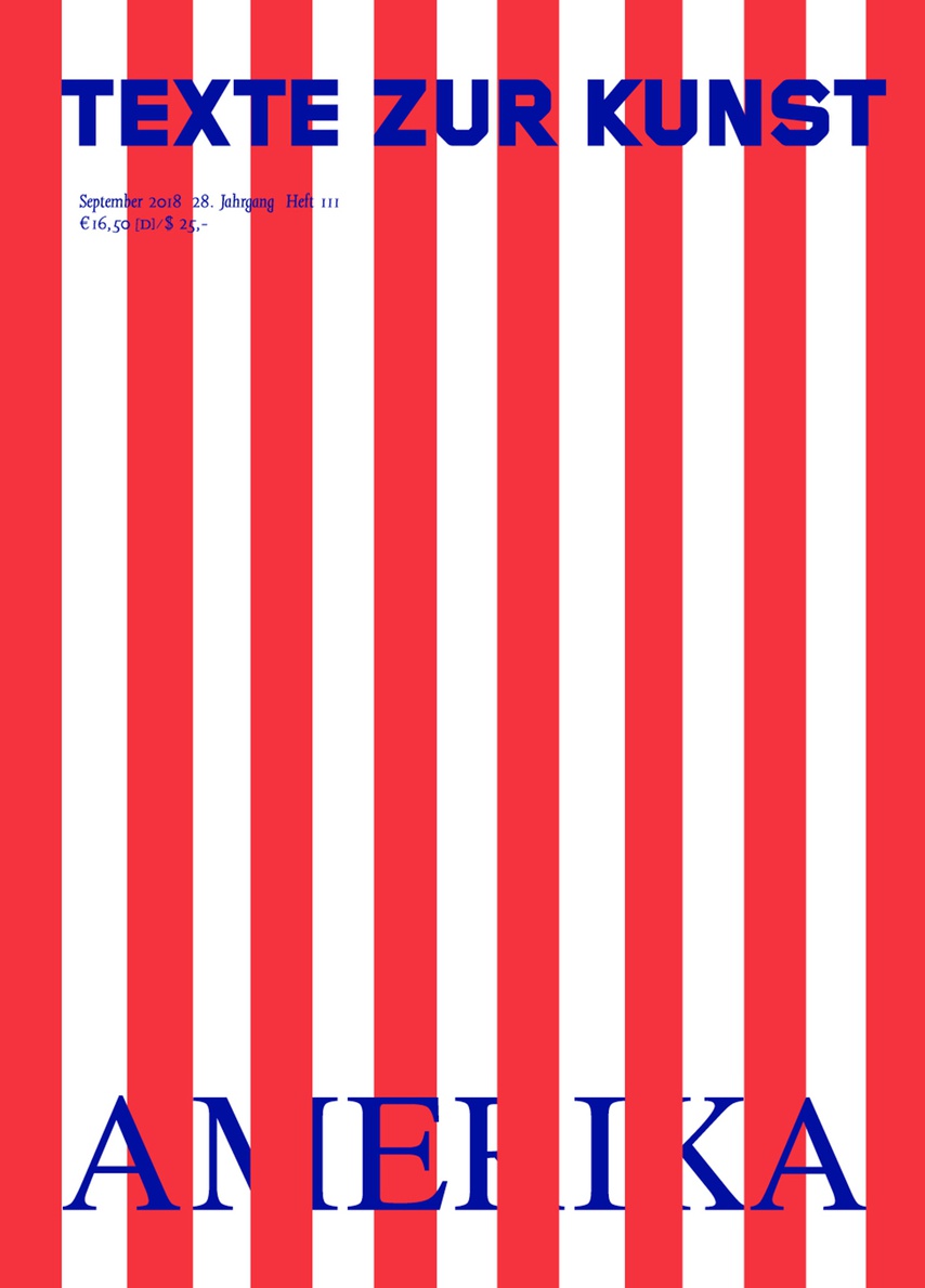 TEXTE ZUR KUNST magazine side cover Issue 111  September 2018
