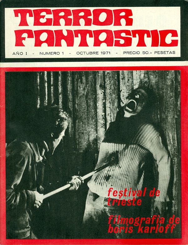 TERROR FANTASTIC magazine side cover Issue 1 October 1971