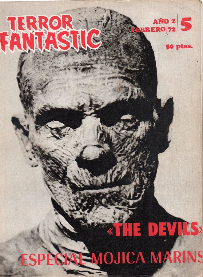 TERROR FANTASTIC magazine side cover Issue 5 February 1972