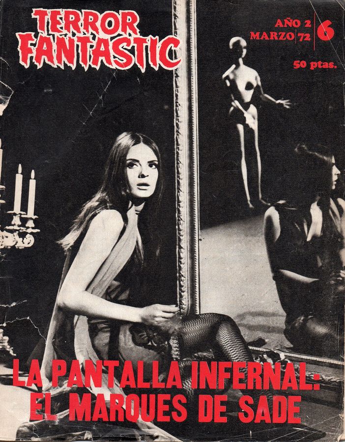 TERROR FANTASTIC magazine side cover Issue 6 March 1972