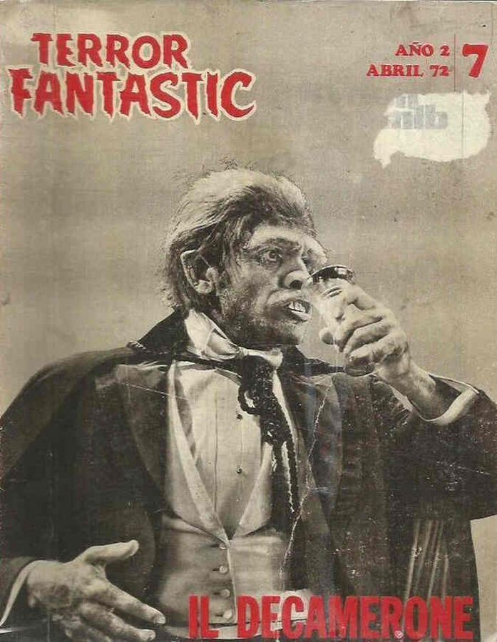 TERROR FANTASTIC magazine side cover Issue 7 April 1972