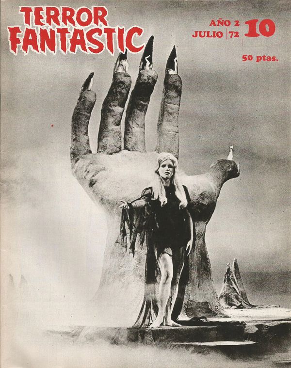 TERROR FANTASTIC magazine side cover Issue 10 July 1972