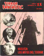 TERROR FANTASTIC magazine side cover Issue 11 August 1972