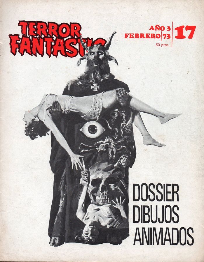 TERROR FANTASTIC magazine side cover Issue 17 February 1973